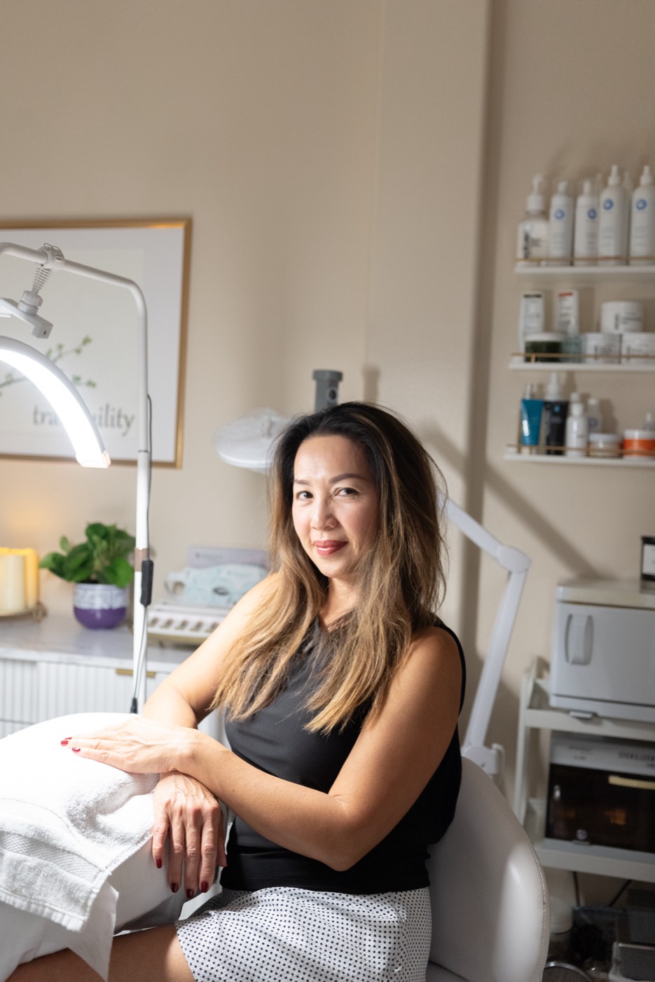 Vanny, founder of Beaute Me, in her treatment room